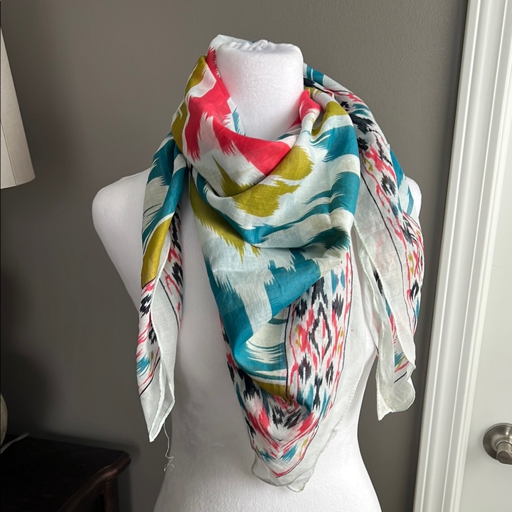Lucky brand boho style Colorful Patterned Scarf